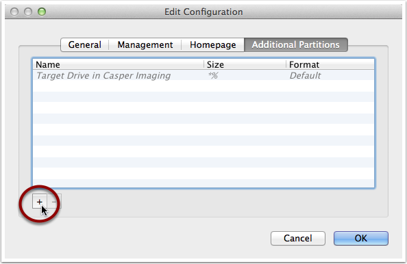 Add an additional partition for the Winclone volume