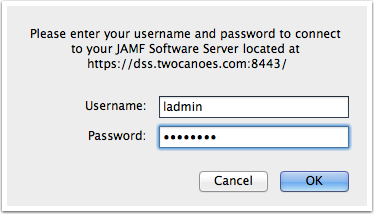 authenticate to the JSS server