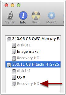 Disk Utility - Recovery HD